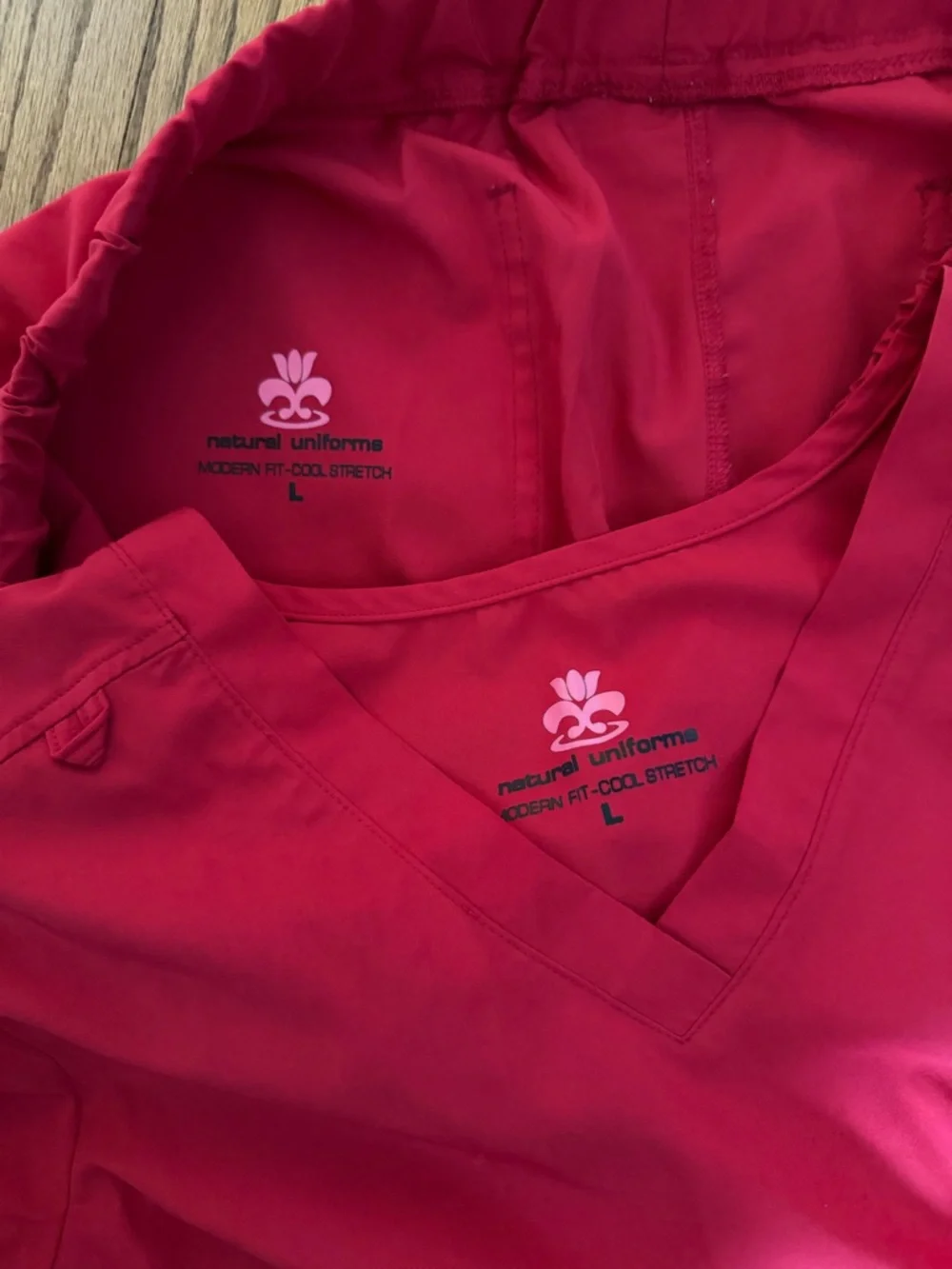 Bright Raspberry Medical Scrub Set - Top & Pants - Picture 2 of 2